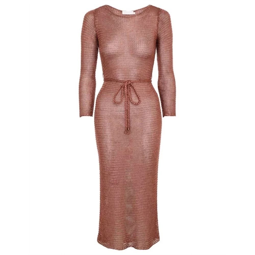 Zimmermann Anneke Metallic-Knit Midi Dress Size XS - Picture 7 of 16